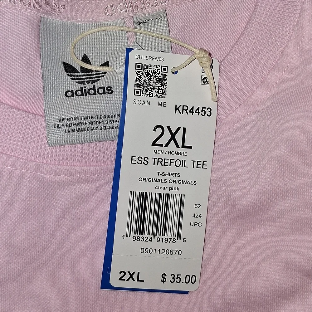 Adidas Originals Trefoil T-Shirt Pink Size-XXL NWT - Picture 4 of 4